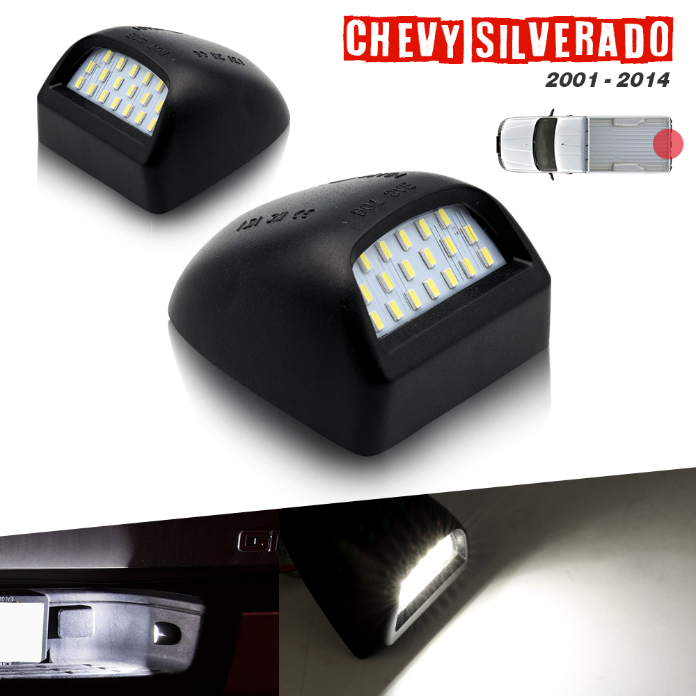 2000-2014 Silverado/Sierra White LED Tag License Plate Light Bulbs Assembly